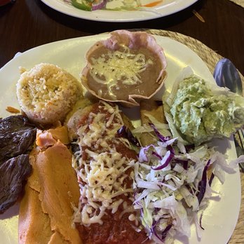 La Costa Marinera - Carne, tamale, chili relleno and potato taco with beans and rice - Seafood Near Me - Mazatlán, SIN La Costa Marinera - Carne, tamale, chili relleno and potato taco with beans and rice - Seafood Near Me - Mazatlán, SIN