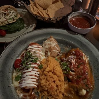 Javier's - Enchilada, Chile Relleno, Crispy Taco combo. - Mexican Near Me - Las Vegas, Nevada