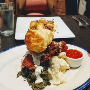 Cafe Momentum Dallas - Smoked Fried Chicken - Gravy, Randall's Biscuits, Mashers, Braised Collard Greens - New American Near Me - Dallas, Texas Cafe Momentum Dallas - Smoked Fried Chicken - Gravy, Randall's Biscuits, Mashers, Braised Collard Greens - New American Near Me - Dallas, Texas
