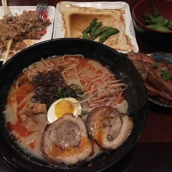 Fukurou Ramen - Pork Fried Rice. Tonkotsu Ramen. Spicy Garlic Edamame. Pork Gyoza. Quite a meal at a good price!! - Ramen Near Me - Los Angeles, California