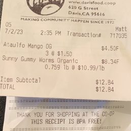 7/2/2023: Oh--I'm having a sweet tooth attack~I must purchase organic Atulfo mangos and organic gummy worms! 7/2/2023: Oh--I'm having a sweet tooth attack~I must purchase organic Atulfo mangos and organic gummy worms!