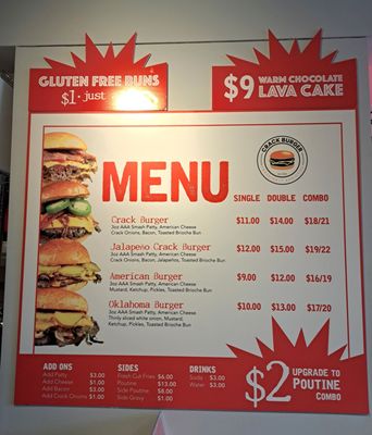 Menu photo 1 Crack Burger Toronto, ON
