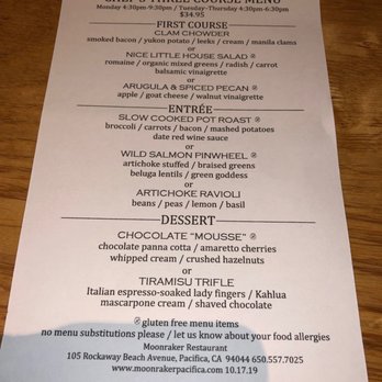 Moonraker Restaurant - HH menu - New American Near Me - Pacifica, California Moonraker Restaurant - HH menu - New American Near Me - Pacifica, California