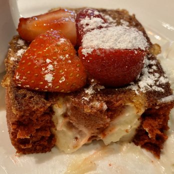 Yolk - South Loop - Inside the Red Velvet French Toast with Cream Cheese Filling - Yolk Restaurant - Breakfast & Brunch Near Me - Chicago, Illinois Yolk - South Loop - Inside the Red Velvet French Toast with Cream Cheese Filling - Yolk Restaurant - Breakfast & Brunch Near Me - Chicago, Illinois