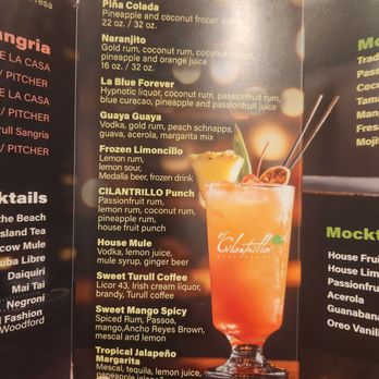 El Cilantrillo Restaurant - Florida Mall - Drink menu - no prices - Puerto Rican Near Me - Orlando, Florida El Cilantrillo Restaurant - Florida Mall - Drink menu - no prices - Puerto Rican Near Me - Orlando, Florida