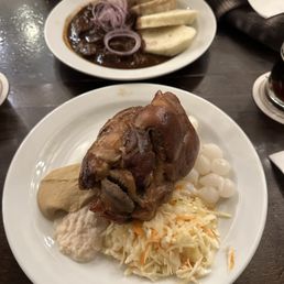 Pork knuckle and Beef goulash