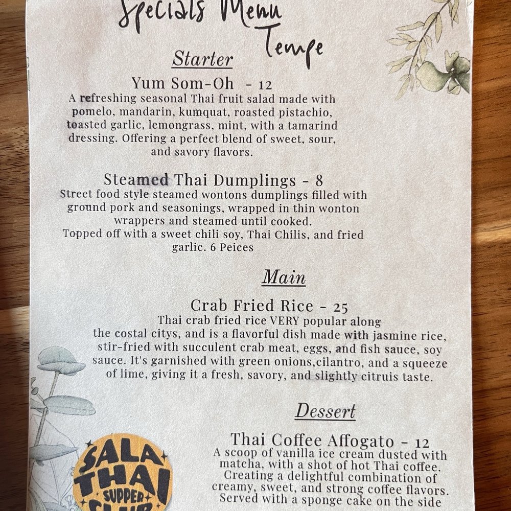 Sala Thai Tempe - menu - Thai Near Me - Tempe, Arizona Sala Thai Tempe - menu - Thai Near Me - Tempe, Arizona