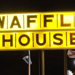 Exterior outside entrance of Waffle House - Sign - Pensacola, Florida Exterior outside entrance of Waffle House - Sign - Pensacola, Florida