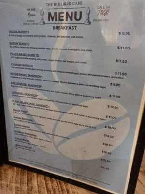 Menu photo 1 Bluebird Cafe Glenwood Springs, CO Menu photo 1 Bluebird Cafe Glenwood Springs, CO