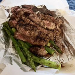 Two Bit Saloon - They sliced up my steak because we don't have real knives at the hotel :)