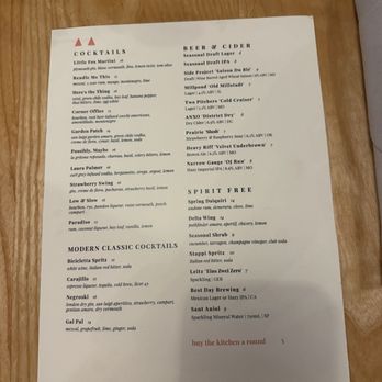 Little Fox - Drink Menu (excluding wine) - New American Near Me - Saint Louis, Missouri