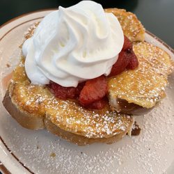 Granny’s Family Dining - French toast with strawberries and whipped cream
