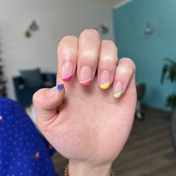 Polish Me Studio - Colorful French tip gel nail design - Nail Salons Near Me - Miami, Florida Polish Me Studio - Colorful French tip gel nail design - Nail Salons Near Me - Miami, Florida