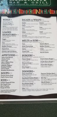 Menu photo 2 Library Bar & Grill Corry, PA