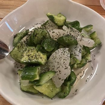 Nancy's Hustle - Cucumber melon salad - New American Near Me - Houston, Texas Nancy's Hustle - Cucumber melon salad - New American Near Me - Houston, Texas