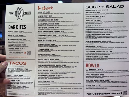 Menu photo 1 City Works Pittsburgh, PA Menu photo 1 City Works Pittsburgh, PA