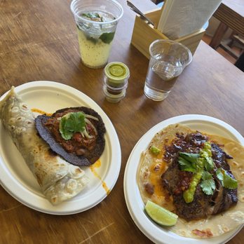 Mesa Agricola - Rosarito beach, birria taco, pork in salsa Verde burrito, Agua fresca - Tacos Near Me - Escondido, California