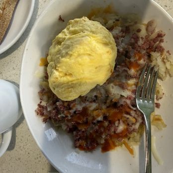 Butters Pancakes & Cafe - Mayo Blvd - Skillet menu, scrambled eggs with corned beef hash - Breakfast & Brunch Near Me - Phoenix, Arizona