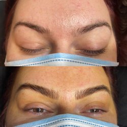 Yorokobi Brows - Microblading Fusion Brows with minimal shading. Client requested fluff and to keep her high arch. You got it!!