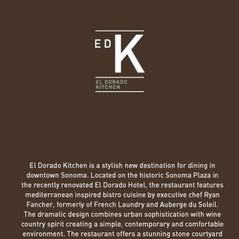 El Dorado Kitchen - New American Near Me - Sonoma, California El Dorado Kitchen - New American Near Me - Sonoma, California