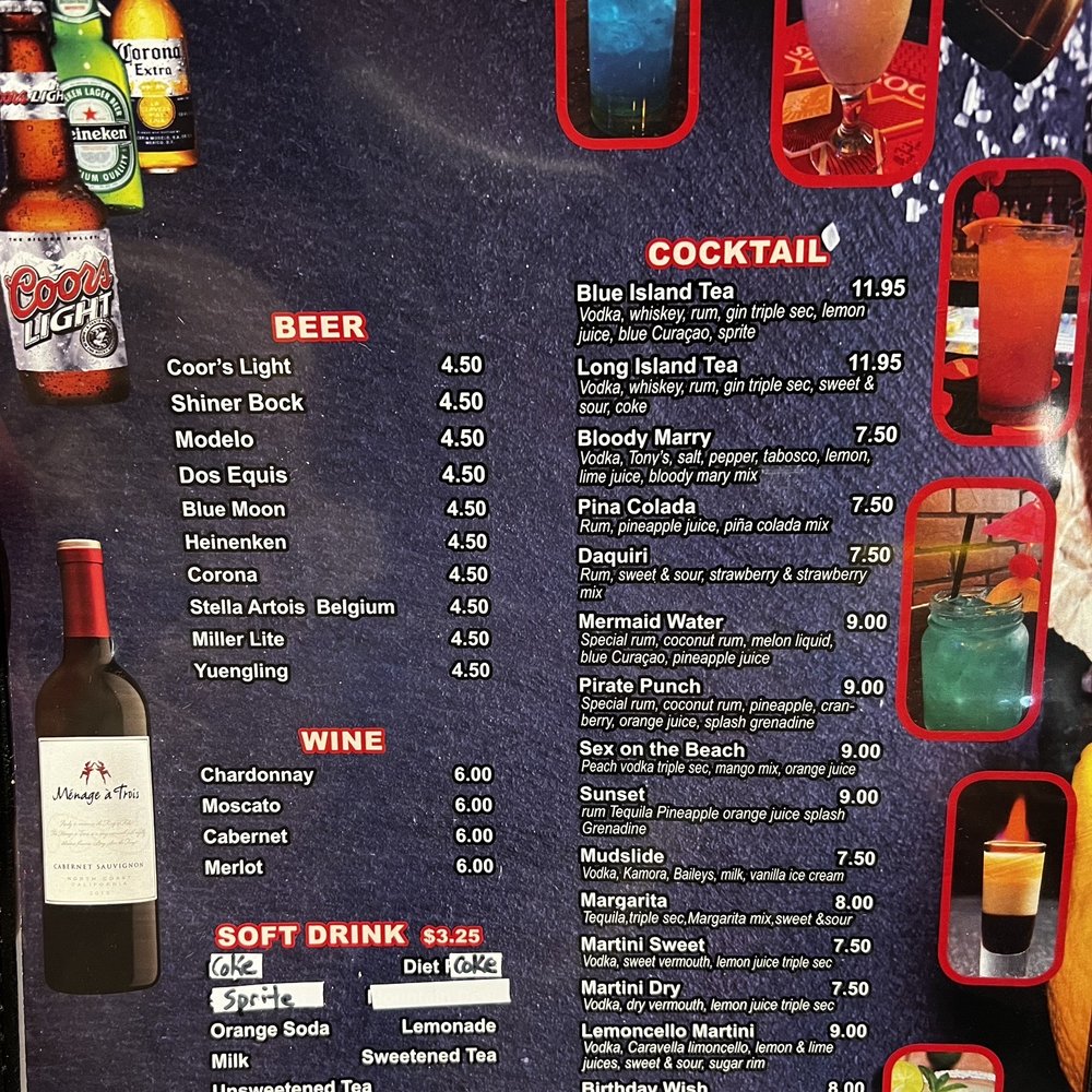 Laughing Crab - Drink menu - Seafood Near Me - Hurst, Texas Laughing Crab - Drink menu - Seafood Near Me - Hurst, Texas