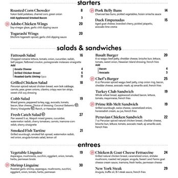 Basalt - Lunch menu 07/23/22 - New American Near Me - Honolulu, Hawaii