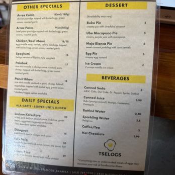 Tselogs - Updated menu as of 03/27/2025 - Filipino Near Me - Daly City, California Tselogs - Updated menu as of 03/27/2025 - Filipino Near Me - Daly City, California