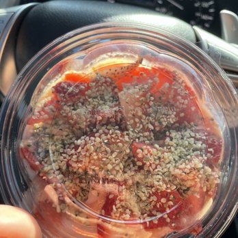 JuiceLand - Make your own bowl w/ Pineapple, peach, mango & strawberry. On top is granola, strawberries, honey & hemp seeds. - Juice Bars & Smoothies Near Me - Dallas, Texas JuiceLand - Make your own bowl w/ Pineapple, peach, mango & strawberry. On top is granola, strawberries, honey & hemp seeds. - Juice Bars & Smoothies Near Me - Dallas, Texas