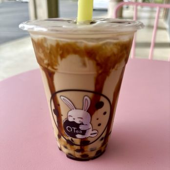QTea Boba - Tiger Milk Tea.  $7 for a small. - Bubble Tea Near Me - SACRAMENTO, California