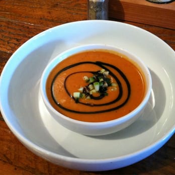 Four Cafe - Heirloom tomato gazpacho. deeeelish! - New American Near Me - Los Angeles, California Four Cafe - Heirloom tomato gazpacho. deeeelish! - New American Near Me - Los Angeles, California