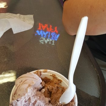 BJs ice cream - I grabbed a scoop of their blackberry and a scoop of their Oregon ribbon which was hazelnut and chocolate ice cream with a raspberry ribbon. - Ice Cream & Frozen Yogurt Near Me - Newport, Oregon BJs ice cream - I grabbed a scoop of their blackberry and a scoop of their Oregon ribbon which was hazelnut and chocolate ice cream with a raspberry ribbon. - Ice Cream & Frozen Yogurt Near Me - Newport, Oregon