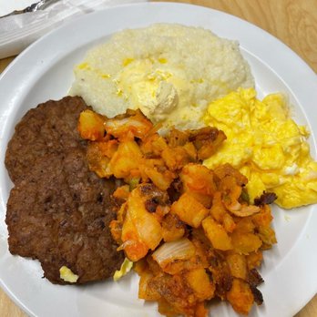 The Serving Spoon - Justin (4) French Toast, (2) Eggs, Ham, Bacon, or Sausage, and Grits, Rice, or Potatoes - Breakfast & Brunch Near Me - Inglewood, California The Serving Spoon - Justin (4) French Toast, (2) Eggs, Ham, Bacon, or Sausage, and Grits, Rice, or Potatoes - Breakfast & Brunch Near Me - Inglewood, California