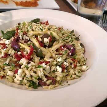 Desert Rose - Orzo Salad, Feta Cheese, Sun Dried Tomato, Olives, Fresh Herbs, Preserved Lemons, XVO - Mediterranean Near Me - Media, Pennsylvania Desert Rose - Orzo Salad, Feta Cheese, Sun Dried Tomato, Olives, Fresh Herbs, Preserved Lemons, XVO - Mediterranean Near Me - Media, Pennsylvania