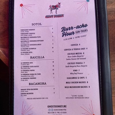 Menu photo 5 Ghost Donkey Phoenix, AZ Menu photo 5 Ghost Donkey Phoenix, AZ