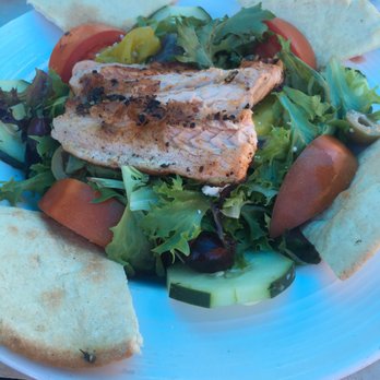 Olive Branch - Mediterranean Salad w/ Salmon - Bars Near Me - Mount Dora, Florida Olive Branch - Mediterranean Salad w/ Salmon - Bars Near Me - Mount Dora, Florida