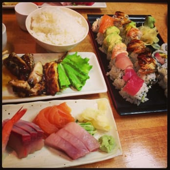 Geta - Sushi combo teriyaki and rainbow roll - Japanese Near Me - Oakland, California Geta - Sushi combo teriyaki and rainbow roll - Japanese Near Me - Oakland, California