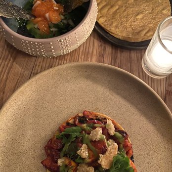 Claro - Artic char aguachile (top) + octopus tostada (bottom) - Mexican Near Me - Brooklyn, New York Claro - Artic char aguachile (top) + octopus tostada (bottom) - Mexican Near Me - Brooklyn, New York