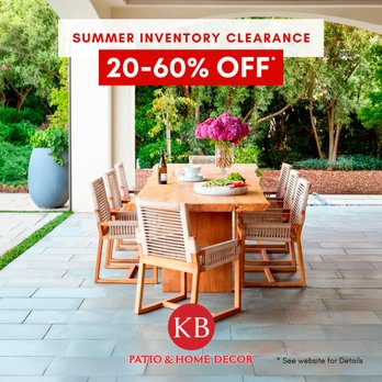 KB Patio & Home Decor - Summer Inventory Clearance: 20-60% off at KB Patio. Florida's finest outdoor furniture, accessories, indoor and outdoor home decor. - Outdoor Furniture Stores Near Me - Naples, Florida KB Patio & Home Decor - Summer Inventory Clearance: 20-60% off at KB Patio. Florida's finest outdoor furniture, accessories, indoor and outdoor home decor. - Outdoor Furniture Stores Near Me - Naples, Florida