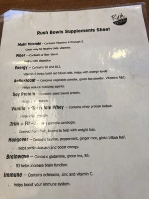 Menu photo 2 Rush Bowls Tucson, AZ