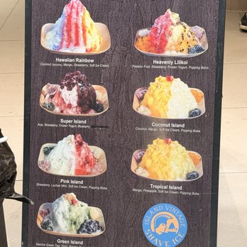 Island Vintage Shave Ice - Menu of signature shave ice options - Shaved Ice Near Me - Honolulu, Hawaii