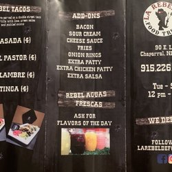 La Rebelde Food Truck - Menu front