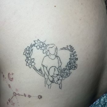 1000 Hands Tattoo Temple - He took my mom's picture and did an outline with her birth flowers - Tattoo Near Me - Huntington Beach, California 1000 Hands Tattoo Temple - He took my mom's picture and did an outline with her birth flowers - Tattoo Near Me - Huntington Beach, California