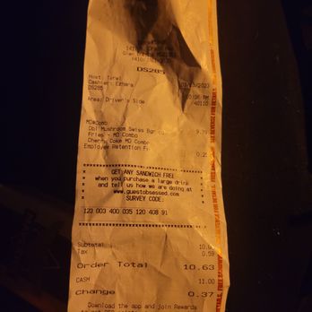 Checkers - a receipt on a table - Burgers Near Me - Linthicum, Maryland Checkers - a receipt on a table - Burgers Near Me - Linthicum, Maryland
