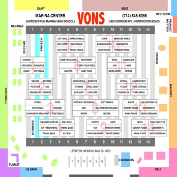 Vons - Map Layout of VONS on Edinger in Huntington Beach - Grocery Near Me - Huntington Beach, California Vons - Map Layout of VONS on Edinger in Huntington Beach - Grocery Near Me - Huntington Beach, California