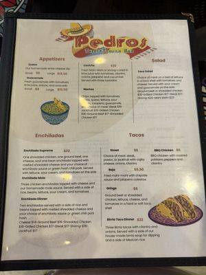 Menu photo 2 Pedros Tacos and Tequila Bar Boulder, CO