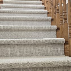 Macias Carpet & Flooring - Pattern carpet on stairs job completed.