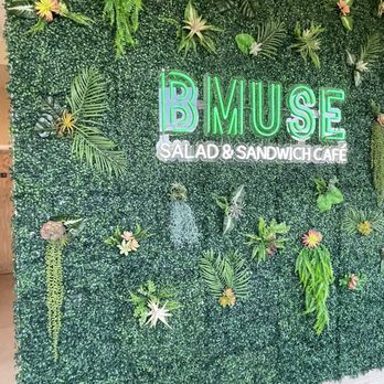 B Muse Cafe - a green wall with plants - Salad Near Me - Wallingford, Connecticut