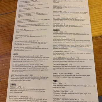 Rangoon Burmese Kitchen - Menu 1 - Burmese Near Me - Honolulu, Hawaii Rangoon Burmese Kitchen - Menu 1 - Burmese Near Me - Honolulu, Hawaii