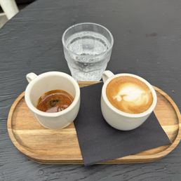 Espresso and oat milk cortado