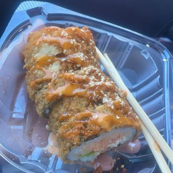 Mark Sushi - Golden crab meat roll with spicy mayo and sesame seeds (includes eel sauce but I opted out of that) - Sushi Bars Near Me - Lakewood, Colorado Mark Sushi - Golden crab meat roll with spicy mayo and sesame seeds (includes eel sauce but I opted out of that) - Sushi Bars Near Me - Lakewood, Colorado